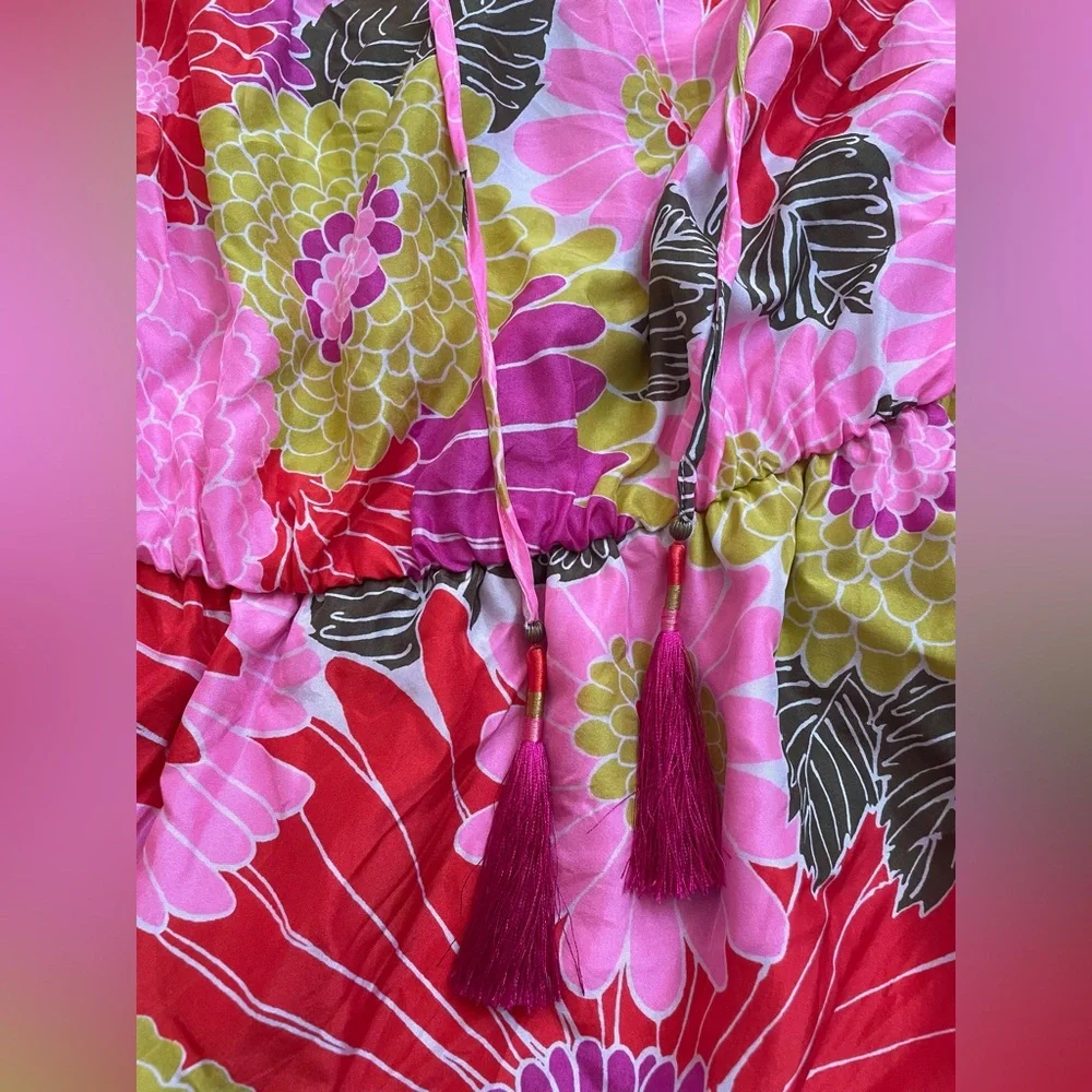 Trina Turk Pink Orange Yellow Floral Mini Dress - Picture 11 of 12